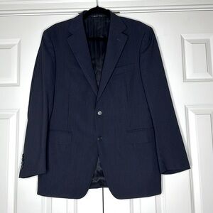 Canali Navy Pinstriped Pure Wool Blazer Suit Jacket Sz48IT/38US